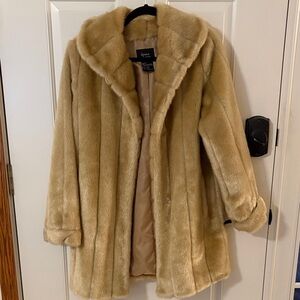 Dennis Basso Faux Fur Teddy Jacket in Tan